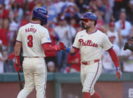 Two of Bryce Harper/Kyle Schwarber/Trea Turner will hit homers (Imagn)