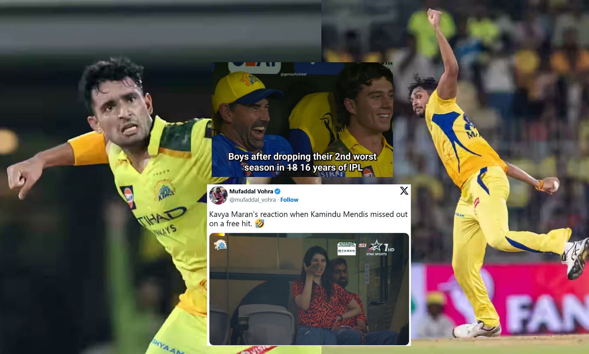 Top memes from CSK vs SRH IPL 2025 match. (Images: bcci.tv, X - @mufaddal_vohra, @GemsOfCricket)