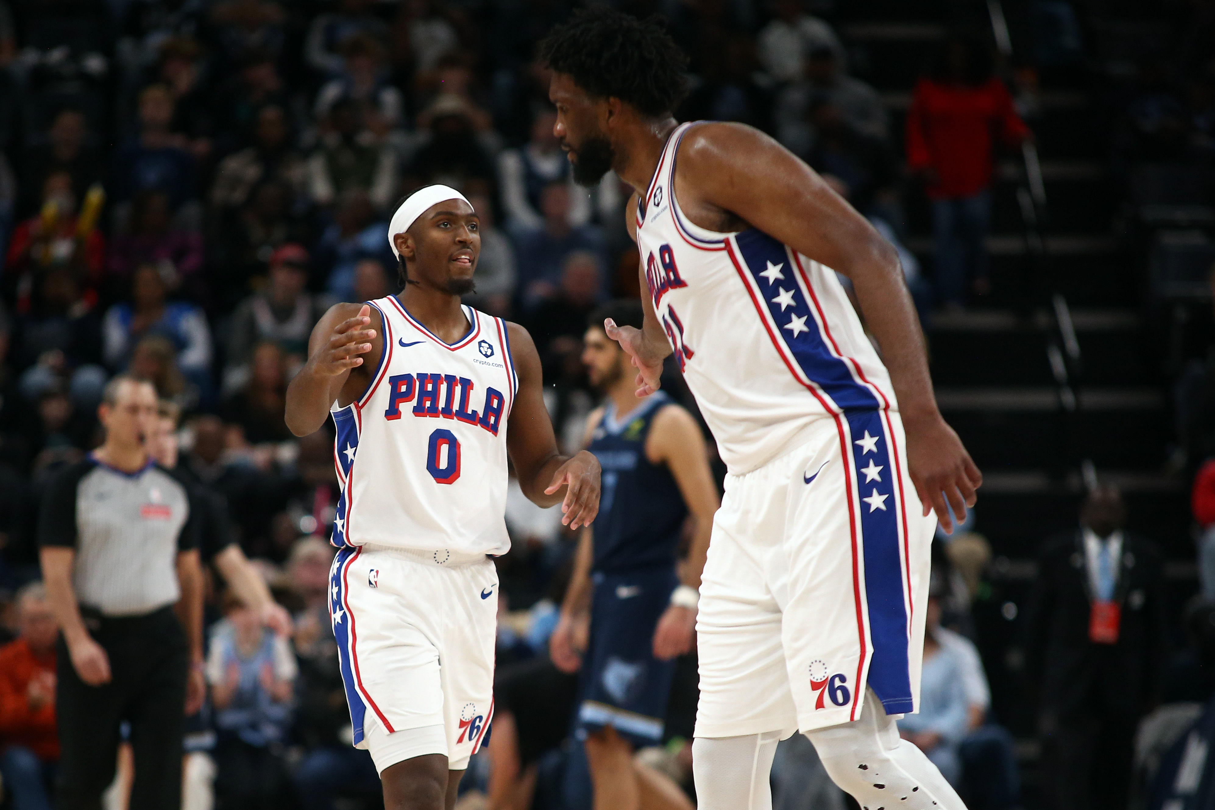 Tyrese Maxey and Joel Embiid of the Philadelphia 76ers. (Photo: IMAGN)