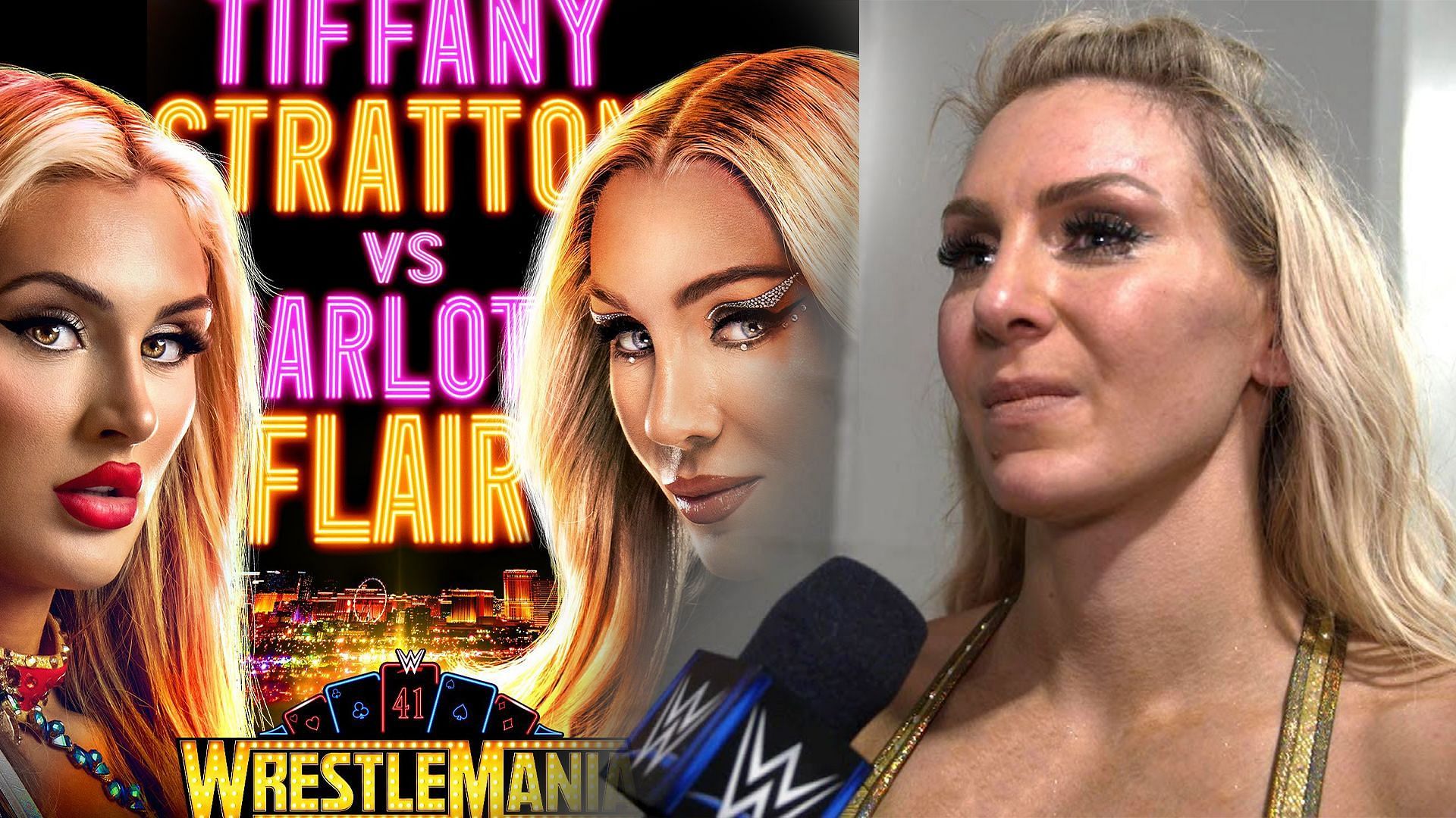 Charlotte Flair will face Tiffany Stratton at WrestleMania 41! (Credits: WWE.Com &amp; WWE YouTube)