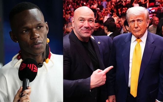 Israel Adesanya shares six-word reaction to Donald Trump and Elon Musk sitting cage-side with Dana White at UFC 314