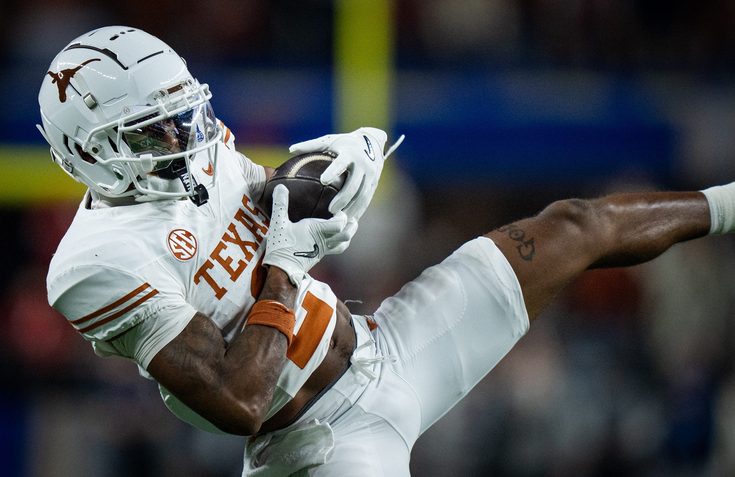 Speedy Matthew Golden figures to be a high draft pick from Texas. (Photo Credit: IMAGN)