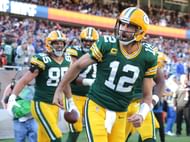 Aaron Rodgers in action (Imagn)