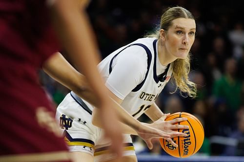 Notre Dame forward Kate Koval in action against Florida State at Purcell Pavilion on Feb. 27, 2025, in South Bend. Photo: Imagn