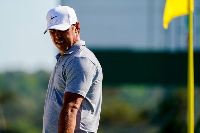 Brooks Koepka seen rocking a doughnut company hat at a ‘Nike party’ ahead of The Masters