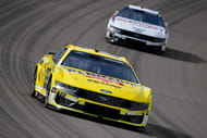 Joey Logano (22) leads driver Austin Cindric (2) during the Pennzoil 400 at Las Vegas Motor Speedway - Source: Imagn