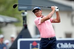 Former Navy Corpsman posts selfie with son as duo await Rickie Fowler at Valero Texas Open