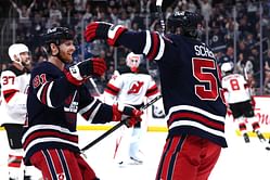 Jets' Kyle Connor, Mark Scheifele make multiple franchise records in Western 1st Round Game 1 win over Blues