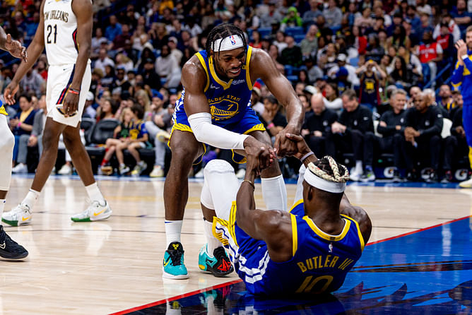 "Hate to give Buddy Hield a compliment": Jimmy Butler takes the mickey out of Warriors sharpshooter while lauding team's lockdown defense