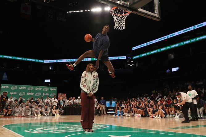 AJ Dybantsa dunking over Angel Reese sends fans in a tailspin: "He made it look too easy", "She gonna wanna get paid for this"