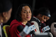 Texas is seeking a Final Four win over Dawn Staley and South Carolina. (Photo Credit: IMAGN)
