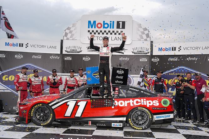 Denny Hamlin explains his ‘job on days like this' as JGR star goes back to back to the victory lane