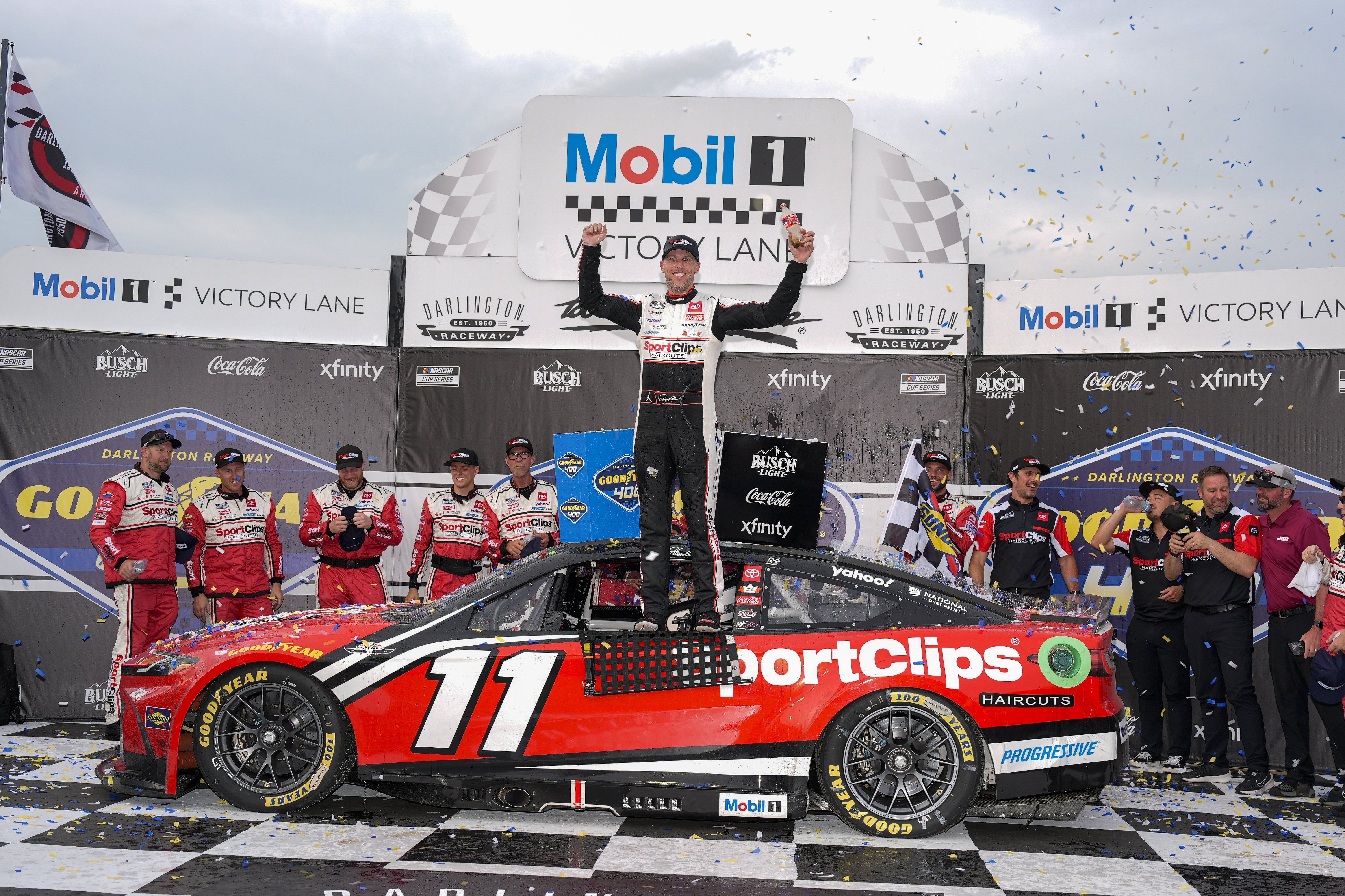 Denny Hamlin won the 2025 Goodyear 400 at Darlington Raceway - Source: Imagn
