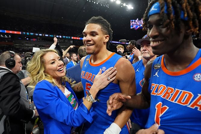 WATCH: Florida's Will Richard gifts his game-worn shoes to a young fan after national championship win vs. Houston