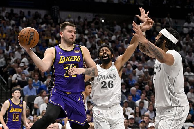 Luka Doncic's teammate shares AI pic of Lakers superstar stuffing Mavericks GM Nico Harrison in a grave