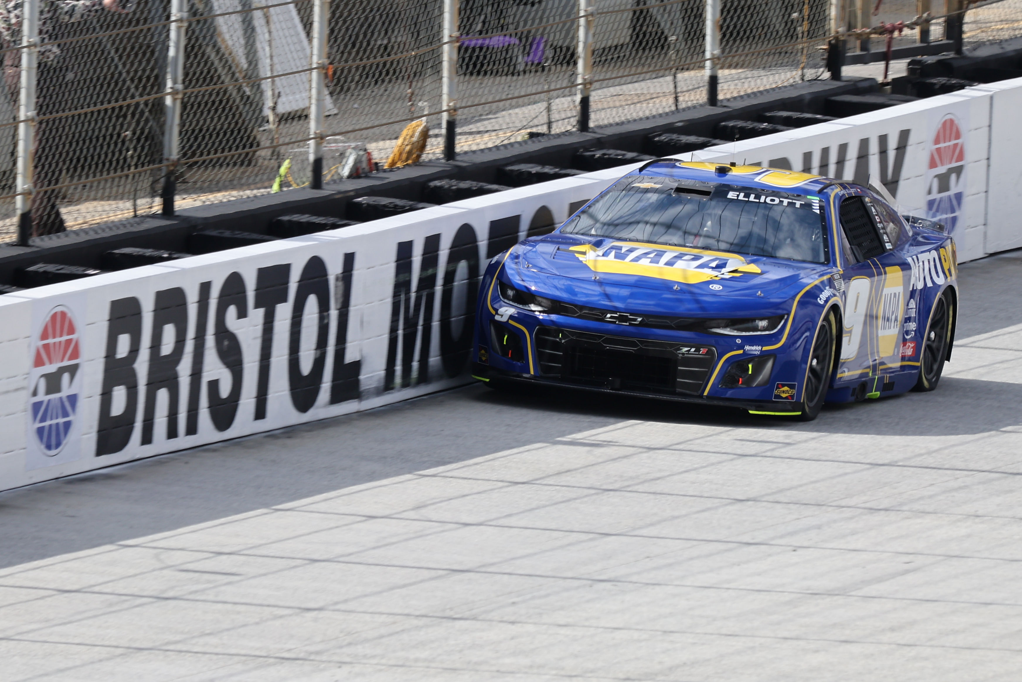NASCAR Cup Series driver Chase Elliott (9) during qualifying for the NASCAR Food City 500 at Bristol Motor Speedway. - Source: Imagn