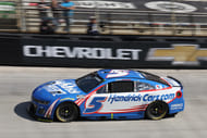 Kyle Larson driving the #5 Chevrolet Camaro at Bristol Motor Speedway - Source: Imagn