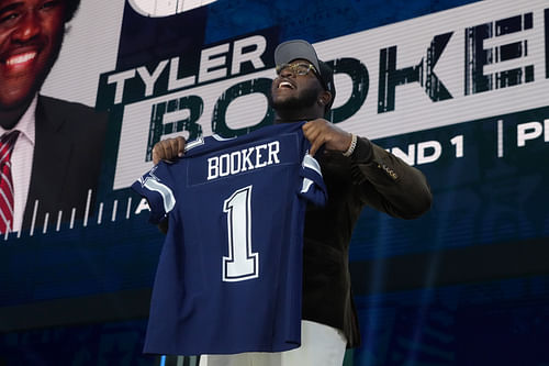 Tyler Booker's selection with the 12th pick was a positive jump for the Alabama guard. (Photo Credit: IMAGN)