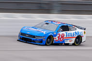 Zane Smith driving the #38 Ford Mustang at Talladega Superspeedway - Source: Imagn