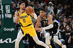 "Giannis Antetokounmpo what we doing": NBA fans in shock after Bucks superstar gets into heated altercation with Tyrese Haliburton's father