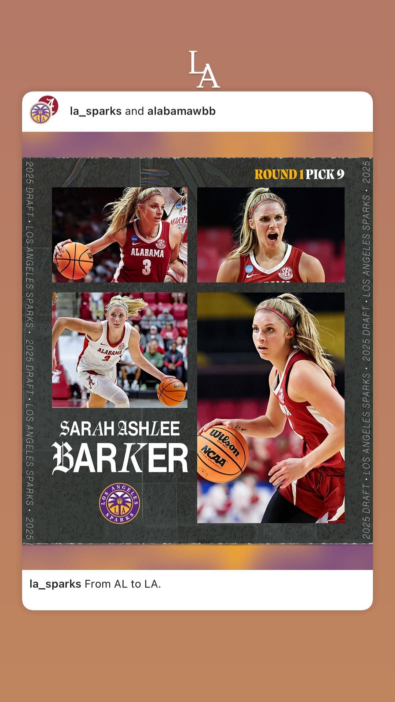 Kayla Nicole reacts to Sarah Ashlee Barker joining LA Sparks (Credit: Instagram/@iamkaylanicole)