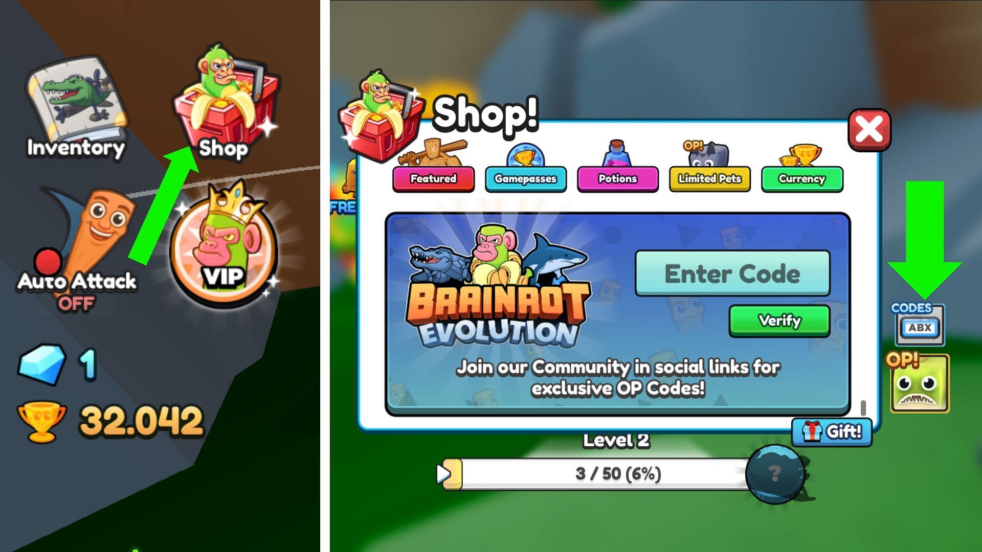 Redeeming codes in this game is straightforward (Image via Roblox)