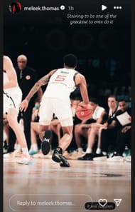 Meleek Thomas believes he could become one of the greatest ever (Source: Instagram//meleek.thomas)