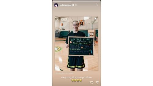 Sedona Prince shared an Instagram story about former TCU teammate Madison Conner's WNBA journey. Source: Instagram/@sedonaprince
