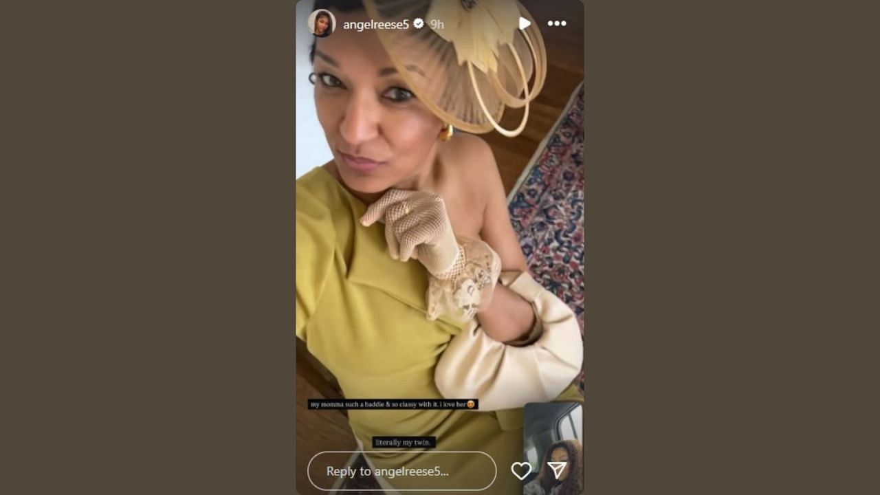 Reese shares a wholesome message about her mother&#039;s look on her IG story. (Credits: @angelreese5/Instagram)