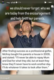 Charley Hull reshares Zire Golf's post on Rory McIlroy (Image via Instagram)