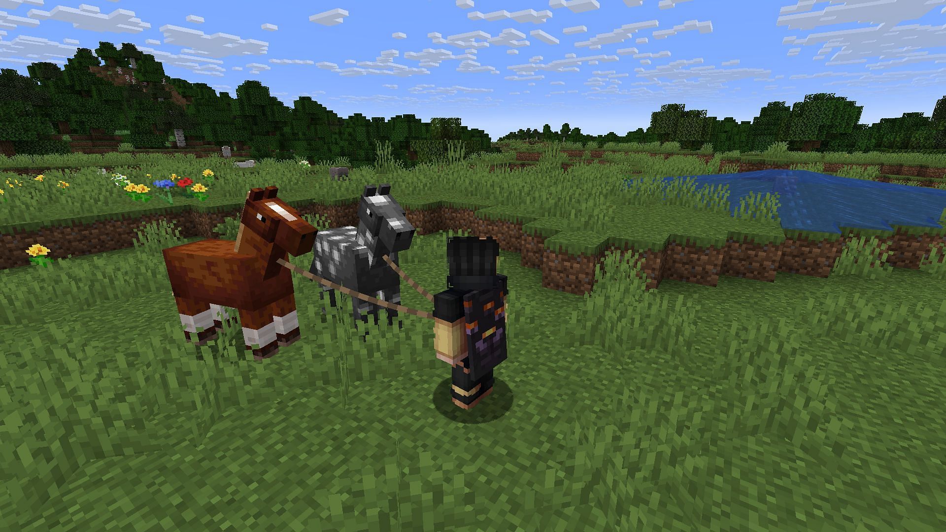 The leash gets an array of new features and changes as part of the 1.21.90.20 beta and preview (Image via Sportskeeda Gaming || Mojang Studios)