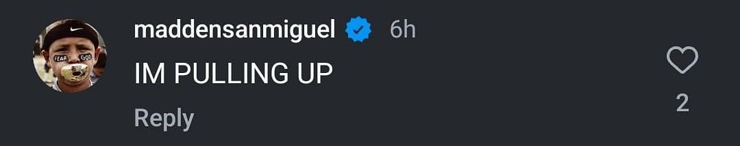 Baby Gronk&#039;s comment on Jeanty&#039;s post