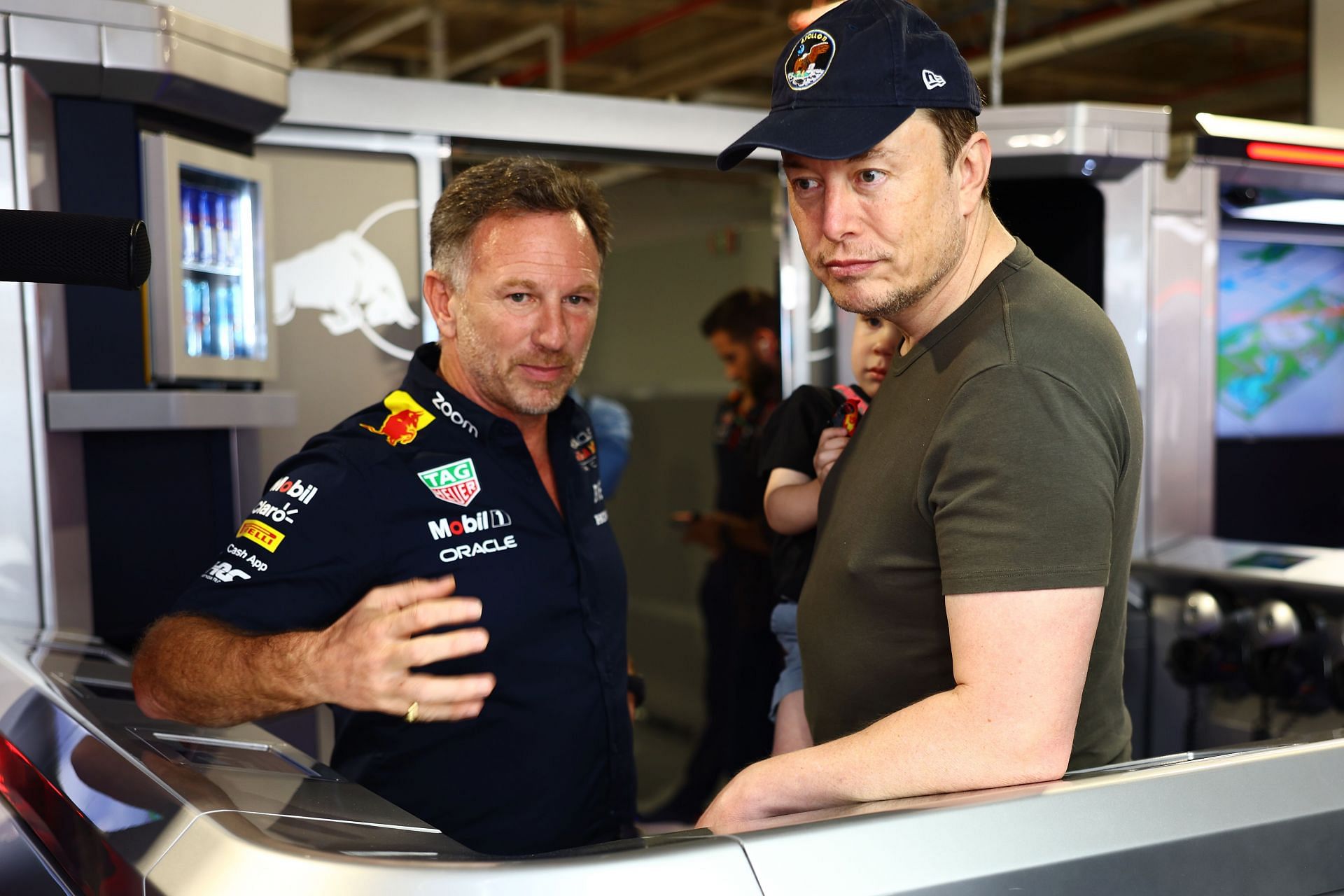 Elon Musk with Christian Horner at the 2023 Miami Grand Prix - Source: Getty