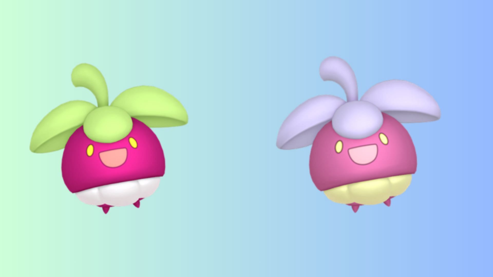 Bounsweet and its Shiny form in Pokemon GO (Image via The Pokemon Company)