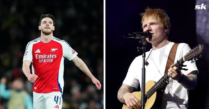 “You play this next time” - Ed Sheeran sends special gift to Arsenal star Declan Rice after free-kick goals in win over Real Madrid