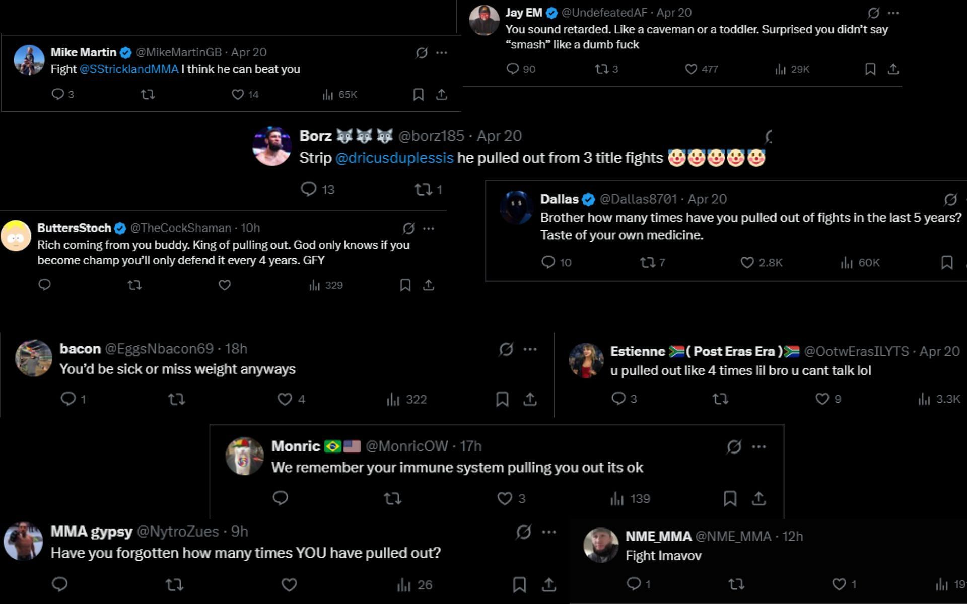 Screenshot of fan comments on Chimaev&#039;s post [Screenshot courtesy:@Khamzat Chimaev on X]