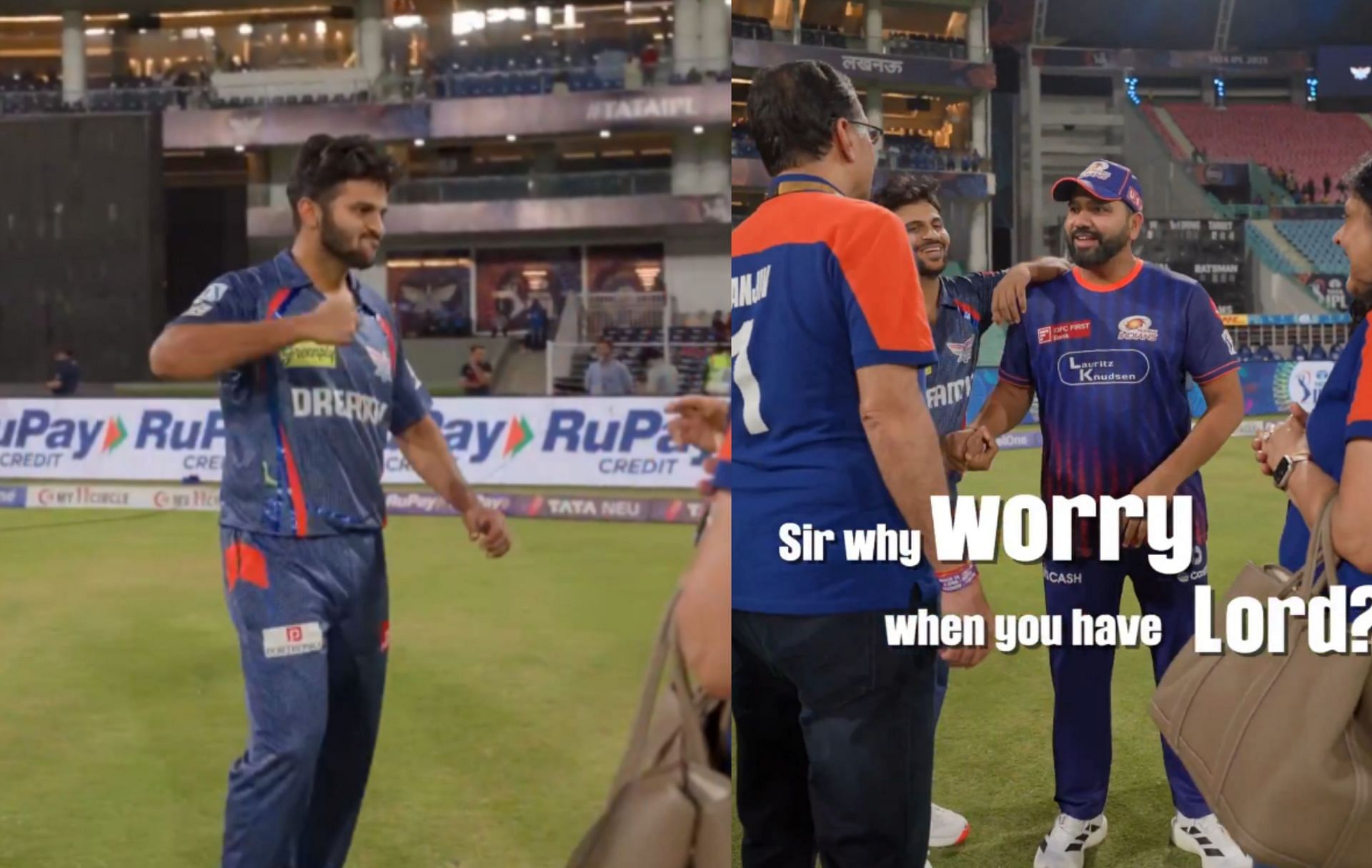 Rohit Sharma with LSG contingent after IPL 2025 match on Friday. (Image: LSG/X)