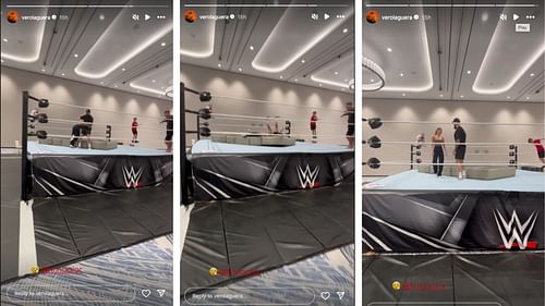 Balor's wife hit him with a Spear recently. [Image credits: Screenshots from Vero Rodriguez's Instagram story]