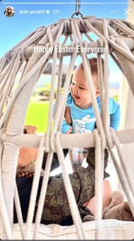 Leah Pruett's Instagram Story with her son Via Instagram