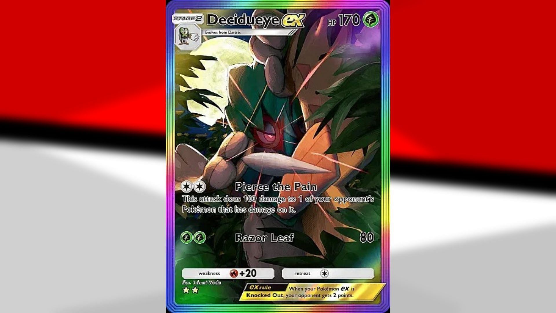 Decidueye ex full art in Celestial Guardians (Image via TPC)