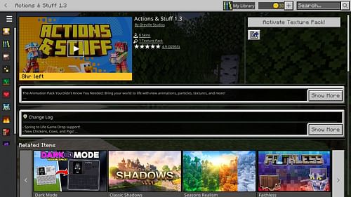 Actions & Stuff can be bought and downloaded from Minecraft Bedrock Marketplace. (Image via Sportskeeda Gaming || Mojang Studios)