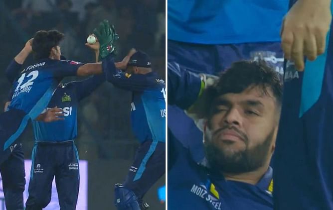 Pakistani fast bowler hilariously slaps wicketkeeper’s face while high-fiving during PSL 2025 match [Watch]