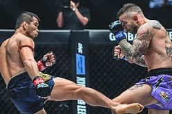 WATCH: Thai legend Nong-O chalks his most iconic KO in brutal leg-breaking finish of Liam Harrison in Singapore