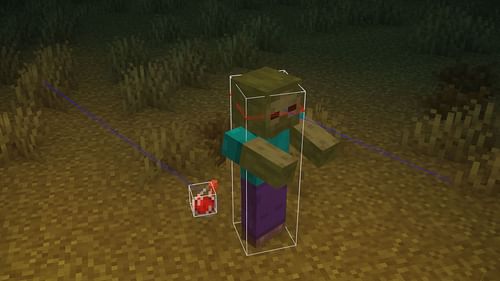 The splash potion's effect intensity will change according to the distance between its and the entity's hitboxes (Image via Sportskeeda Gaming || Mojang Studios)