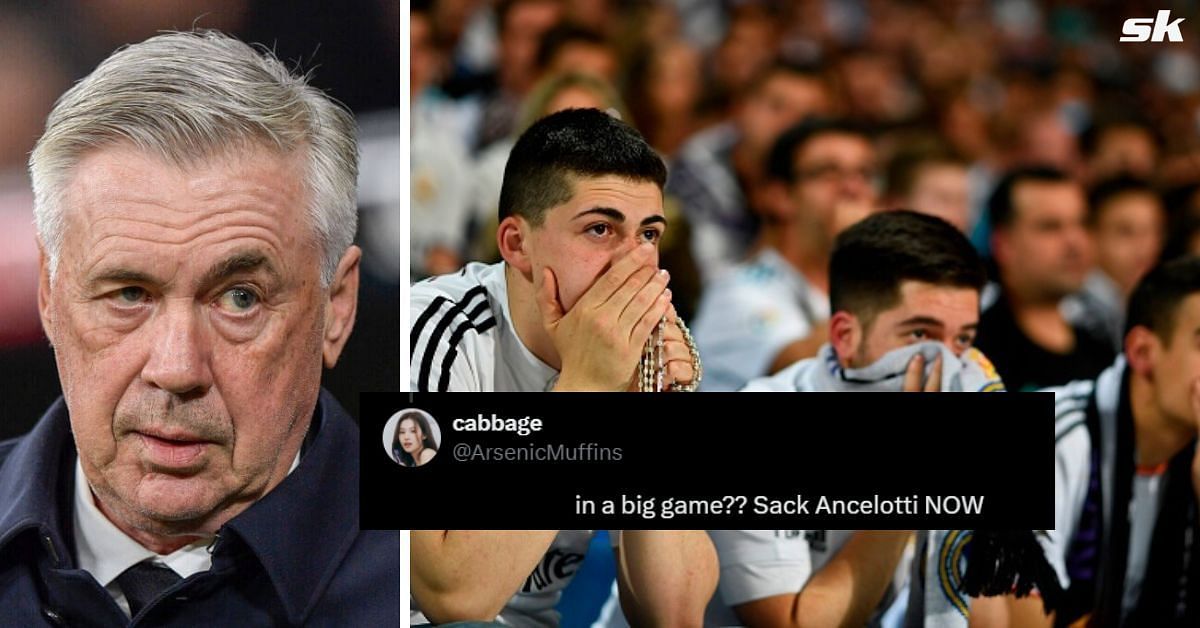 L to R: Carlo Ancelotti and Real Madrid fans (All images sourced from Getty and X/@ArsenicMuffins)
