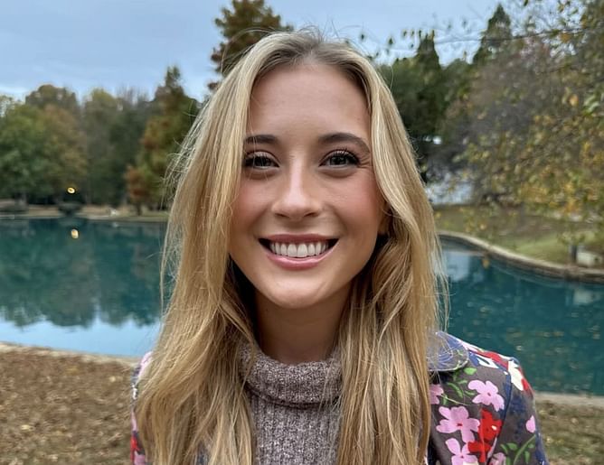 Erin Blaney posts adorable selfie wearing blue bikini top and a cowboy hat