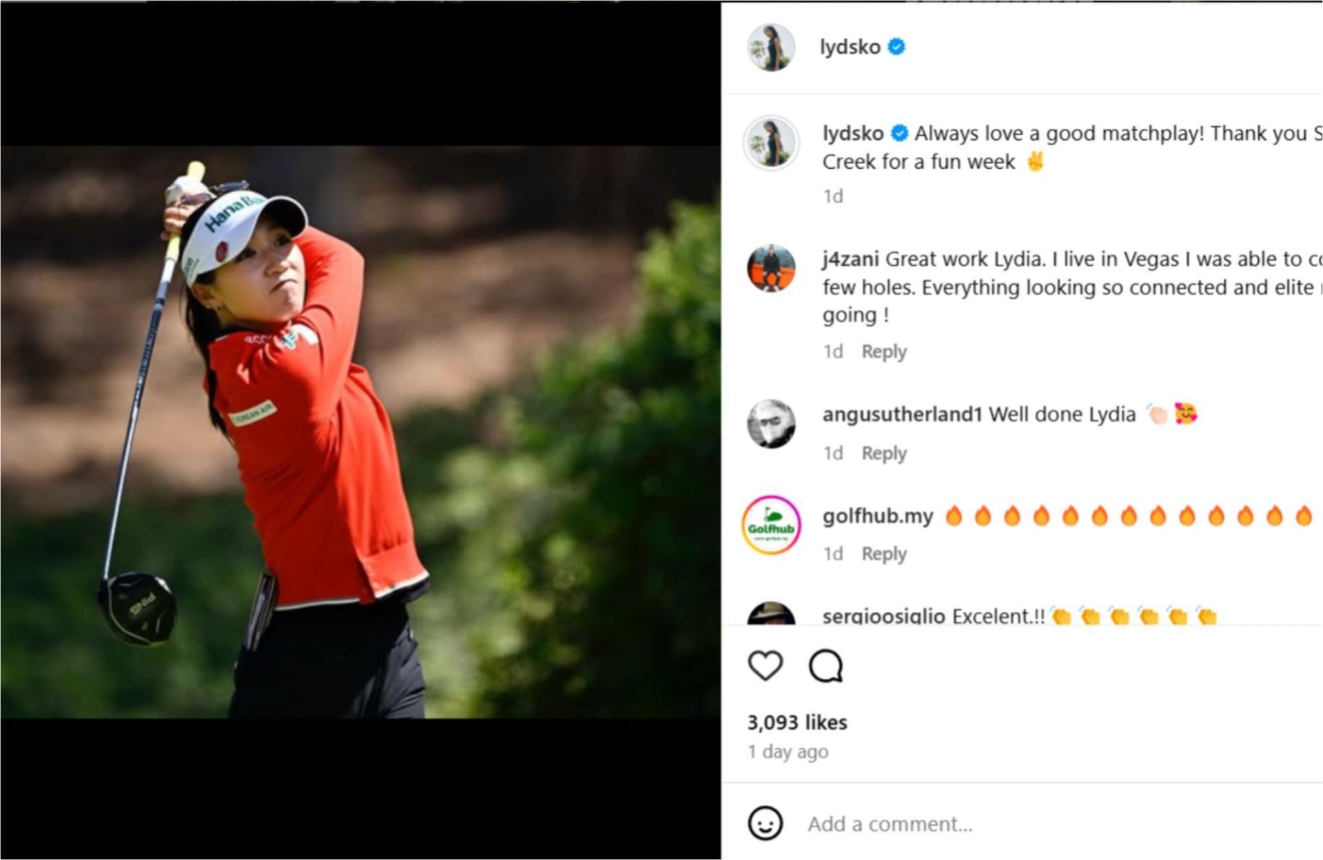 Still from Lydia Ko's Instagram story/@lydsko