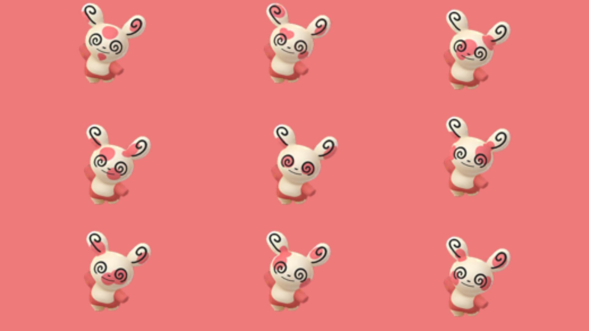 Spinda forms in Pokemon GO from 1 to 9 (Image via The Pokemon Company)