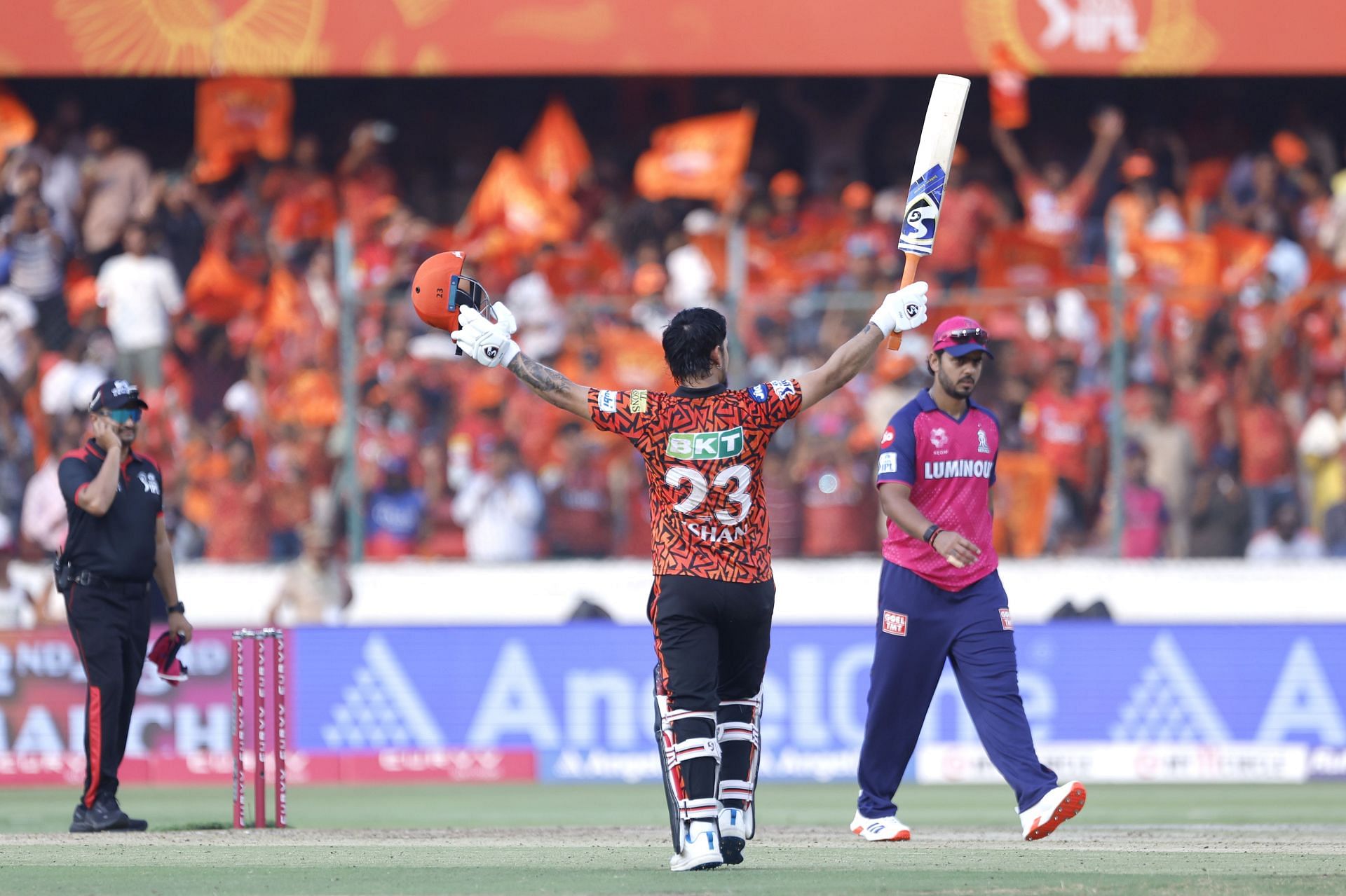 Ishan Kishan scored a scintillating 100 on debut for SRH vs RR- Source: Getty