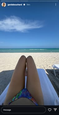 Screengrab of Eugenie Bouchard's Instagram story (@geniebouchard)